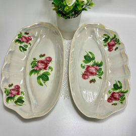 Блюдо необычной формы, фаянс Дружковского ФЗ, красное клеймо, цена за 1шт. Картинка 1